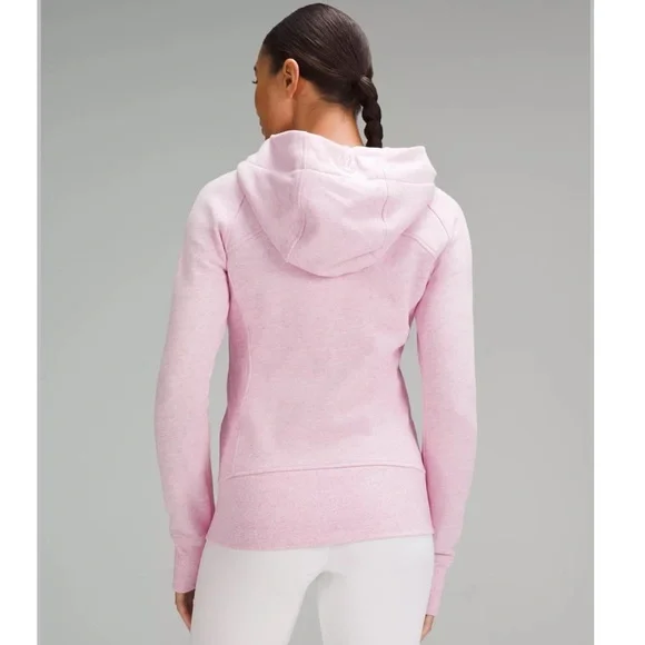 NWT Lululemon Scuba Full zip Hoodie in Heathered Vita Pink size 12 - Picture 3 of 8